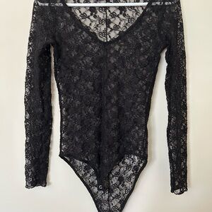 Stradivarius Black Fitted Asymmetrical Long Sleeve Bodysuit